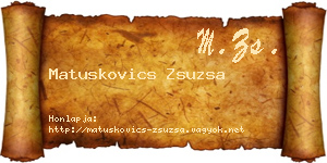 Matuskovics Zsuzsa névjegykártya
